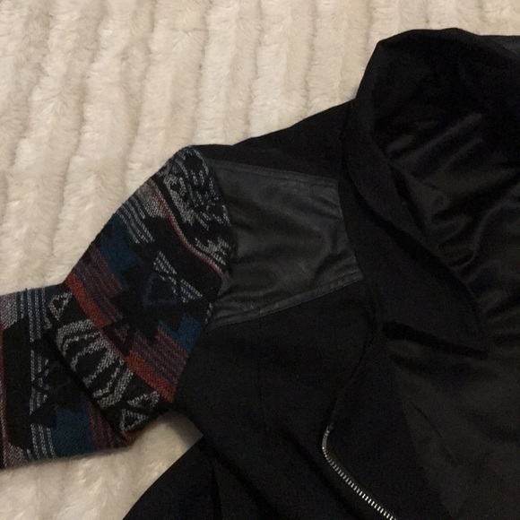 Zip up blazer jacket Aztec print sleeve coat - Picture 5 of 6
